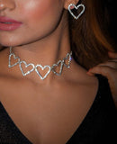 Sweetheart Choker with Crystal Heart Pendant