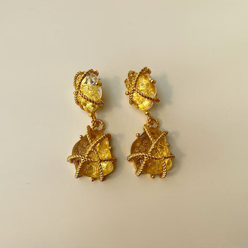 Roped Stone Earrings