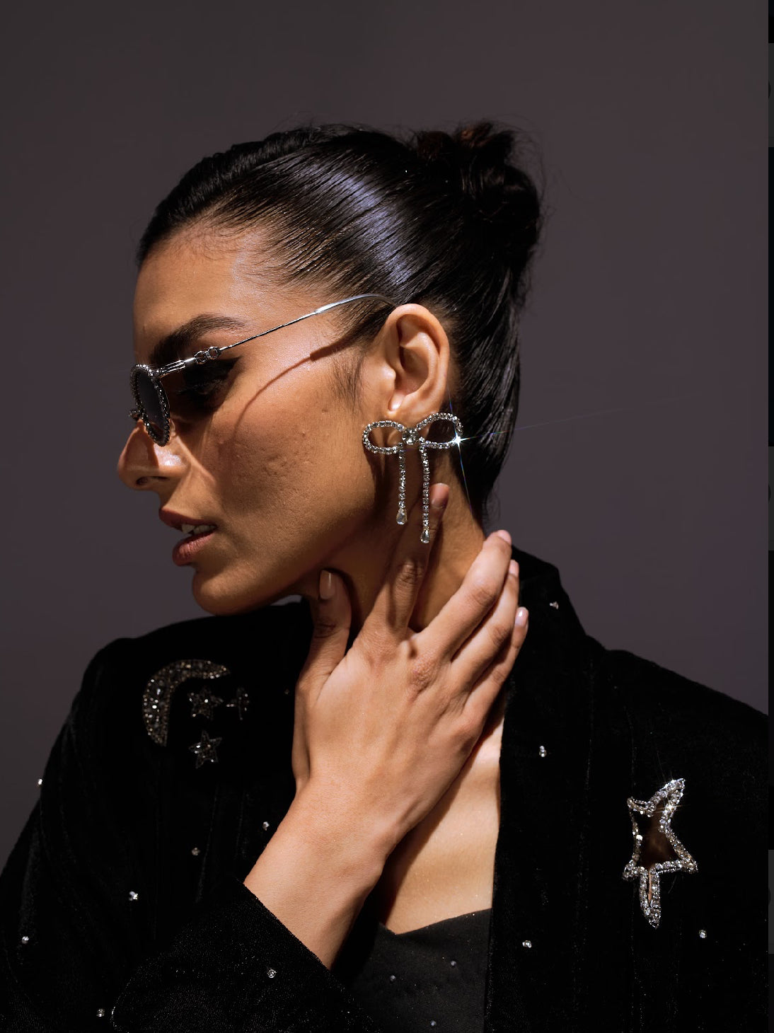 Just Go With The Bow Silver Earrings