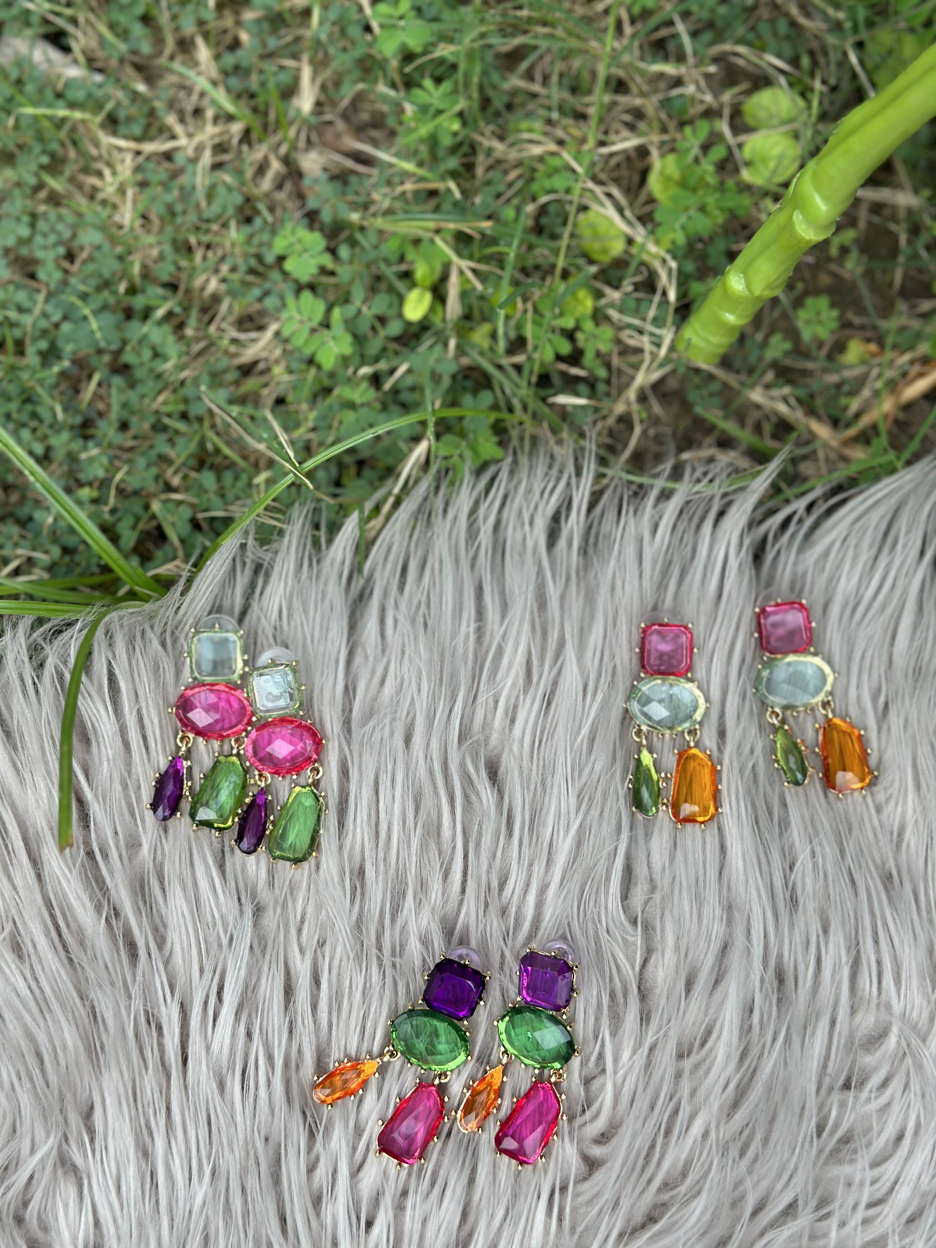 Rainbow Stones Earrings